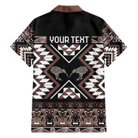 Personalised Taniko Motifs Aotearoa Family Matching Tank Maxi Dress and Hawaiian Shirt Waitangi Kowhaiwhai Kiwi - Mocha