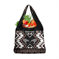 Personalised Taniko Motifs Aotearoa Grocery Bag Waitangi Kowhaiwhai Kiwi - Mocha