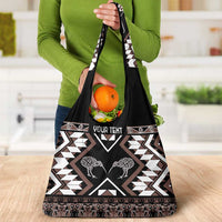 Personalised Taniko Motifs Aotearoa Grocery Bag Waitangi Kowhaiwhai Kiwi - Mocha