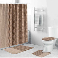 Vintage Beige Hawaiian Traditional Kapa Mix Flowers Lei Bathroom Set