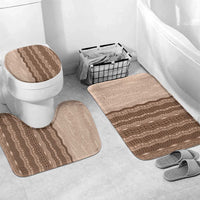 Vintage Beige Hawaiian Traditional Kapa Mix Flowers Lei Bathroom Set