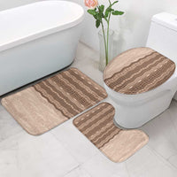 Vintage Beige Hawaiian Traditional Kapa Mix Flowers Lei Bathroom Set