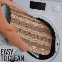 Vintage Beige Hawaiian Traditional Kapa Mix Flowers Lei Bathroom Set