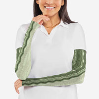 Vintage Sage Green Hawaiian Traditional Kapa Mix Flowers Lei Arm Sleeves LT7 - Polynesian Pride