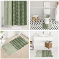 Vintage Sage Green Hawaiian Traditional Kapa Mix Flowers Lei Bathroom Set