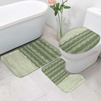 Vintage Sage Green Hawaiian Traditional Kapa Mix Flowers Lei Bathroom Set