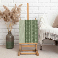 Vintage Sage Green Hawaiian Traditional Kapa Mix Flowers Lei Canvas Wall Art