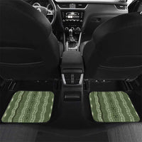 Vintage Sage Green Hawaiian Traditional Kapa Mix Flowers Lei Car Mats LT7 Set 2pcs - Back Sage Green - Polynesian Pride