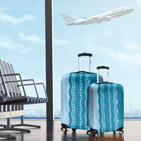 Vintage Cobalt Blue Hawaiian Traditional Kapa Mix Flowers Lei Luggage Cover