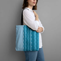 Vintage Cobalt Blue Hawaiian Traditional Kapa Mix Flowers Lei Tote Bag LT7 - Polynesian Pride