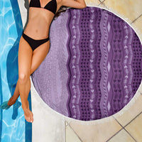 Vintage Violet Hawaiian Traditional Kapa Mix Flowers Lei Beach Blanket