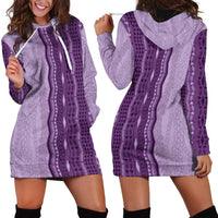 Vintage Violet Hawaiian Traditional Kapa Mix Flowers Lei Hoodie Dress