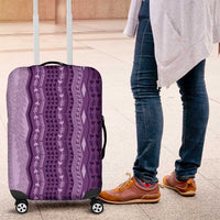 Vintage Violet Hawaiian Traditional Kapa Mix Flowers Lei Luggage Cover LT7 Violet - Polynesian Pride
