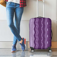 Vintage Violet Hawaiian Traditional Kapa Mix Flowers Lei Luggage Cover LT7 - Polynesian Pride