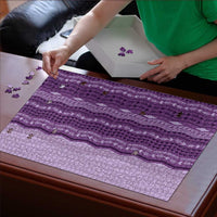 Vintage Violet Hawaiian Traditional Kapa Mix Flowers Lei Puzzle