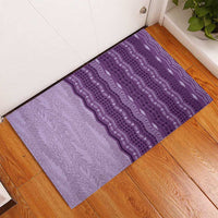 Vintage Violet Hawaiian Traditional Kapa Mix Flowers Lei Rubber Doormat