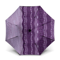 Vintage Violet Hawaiian Traditional Kapa Mix Flowers Lei Umbrella