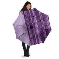 Vintage Violet Hawaiian Traditional Kapa Mix Flowers Lei Umbrella
