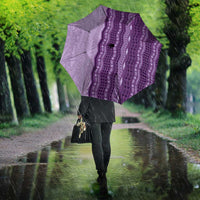 Vintage Violet Hawaiian Traditional Kapa Mix Flowers Lei Umbrella