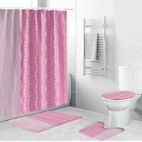 Vintage Pink Hawaiian Traditional Kapa Mix Flowers Lei Bathroom Set