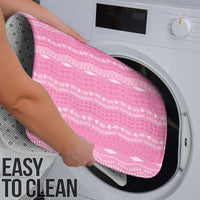 Vintage Pink Hawaiian Traditional Kapa Mix Flowers Lei Bathroom Set