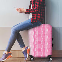 Vintage Pink Hawaiian Traditional Kapa Mix Flowers Lei Luggage Cover