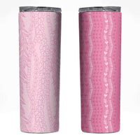 Vintage Pink Hawaiian Traditional Kapa Mix Flowers Lei Skinny Tumbler