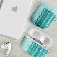 Vintage Teal Hawaiian Traditional Kapa Mix Flowers Lei AirPods Case