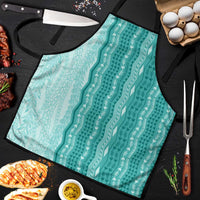 Vintage Teal Hawaiian Traditional Kapa Mix Flowers Lei Apron