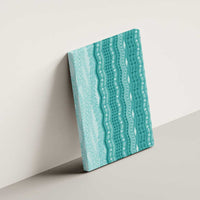 Vintage Teal Hawaiian Traditional Kapa Mix Flowers Lei Canvas Wall Art LT7 - Polynesian Pride