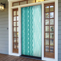 Vintage Teal Hawaiian Traditional Kapa Mix Flowers Lei Door Cover LT7 - Polynesian Pride