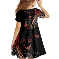 Aloha Hawaii Manta Rays Family Matching Summer Maxi Dress and Hawaiian Shirt Red Ohia Lehua