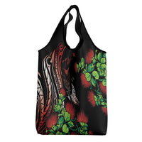 Aloha Hawaii Manta Rays Grocery Bag Red Ohia Lehua