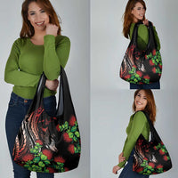 Aloha Hawaii Manta Rays Grocery Bag Red Ohia Lehua