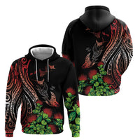 Aloha Hawaii Manta Rays Hoodie Red Ohia Lehua