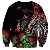 Aloha Hawaii Manta Rays Sweatshirt Red Ohia Lehua