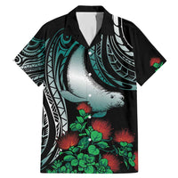 Aloha Hawaii Monk Seal Family Matching Mermaid Dress and Hawaiian Shirt Mix Ohia Lehua
