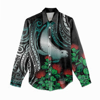 Aloha Hawaii Monk Seal Women Casual Shirt Mix Ohia Lehua