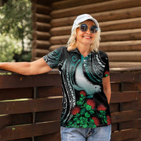 Aloha Hawaii Monk Seal Women Polo Shirt Mix Ohia Lehua