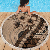 Bula Fiji Beach Blanket Mocha Brown Kaivity Masi Tapa