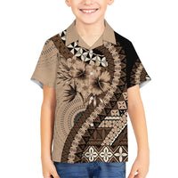 Bula Fiji Hawaiian Shirt Mocha Brown Kaivity Masi Tapa