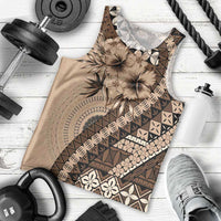 Bula Fiji Men Tank Top Mocha Brown Kaivity Masi Tapa