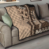 Bula Fiji Quilt Mocha Brown Kaivity Masi Tapa LT7 - Polynesian Pride