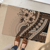 Bula Fiji Rubber Doormat Mocha Brown Kaivity Masi Tapa LT7 - Polynesian Pride