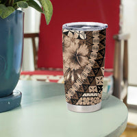 Bula Fiji Tumbler Cup Mocha Brown Kaivity Masi Tapa LT7 - Polynesian Pride