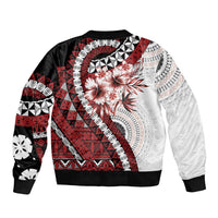 Bula Fiji Bomber Jacket White Kaivity Masi Tapa LT7 - Polynesian Pride
