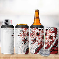 Bula Fiji 4 in 1 Can Cooler Tumbler White Kaivity Masi Tapa LT7 - Polynesian Pride
