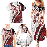 Bula Fiji Family Matching Summer Maxi Dress and Hawaiian Shirt White Kaivity Masi Tapa