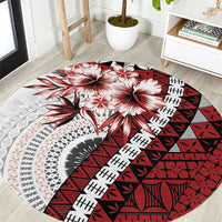 Bula Fiji Round Carpet White Kaivity Masi Tapa