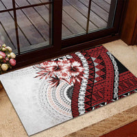 Bula Fiji Rubber Doormat White Kaivity Masi Tapa LT7 - Polynesian Pride